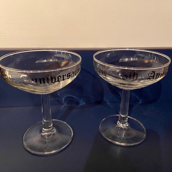 25th Anniversary Toasting Champagne Glasses-Set/2 - Picture 1 of 5